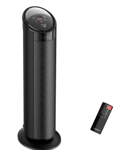 lot 211 image: Lasko 22 Ceramic Tower Space Heater with Remote (black, model CT22495)