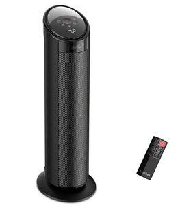 lot 213 image: Lasko 22 Ceramic Tower Space Heater with Remote (black, model CT22495)