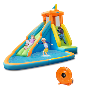 lot 58 image: Costway Kids Bounce House Castle Splash Water Pool with 740W Blower