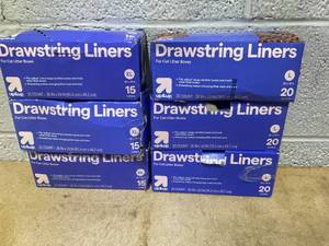 lot 421 image: LOT OF 6 up&up Drawstring Liners For Cat Litter Boxes Size L 36x19 in