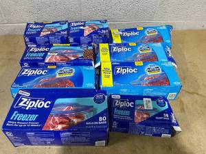 lot 312 image: LOT OF 9 Ziploc Freezer Bags