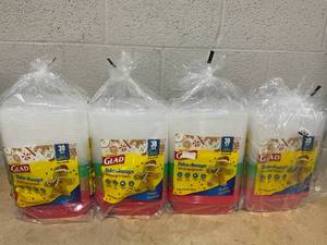 lot 317 image: LOT OF 4 Glad Take-Aways Food Storage Containers