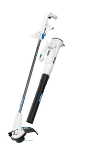 lot 18 image: HART 20V 10 String Trimmer & Bazooka Blower Combo (No Battery, Only Charger)