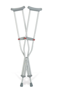 lot 41 image: Medline Guardian Aluminum Crutches with Patented Red Dot Hand Grip, Tall Adult - Pack of 8 - Lightweight, Adjustable, Ergonomic Mobility Support with Easy Height Adjustment