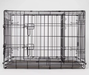lot 68 image: Boots & Barkley 2 Door Wire Collapsible Dog Crate - Black - Medium Size 30 Inches (L), 21 Inches (H) x 19 Inches (W)