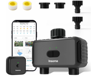 lot 111 image: Insoma Smart Hose Watering Timer with Wi-Fi Hub, Automatic Irrigation System Controller for Lawns and Yard, Compatible with Alexa