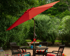lot 44 image: Northlight 9 Outdoor Patio Market Umbrella- Terracotta (Missing Pole)