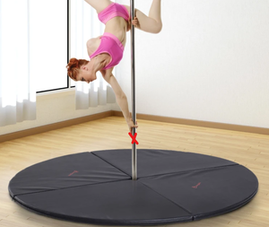 lot 77 image: Soozier Pole Dance Mat, 2T x 5W Folding Pole Crash Mat for Home, Lightweight and Foldable, Black