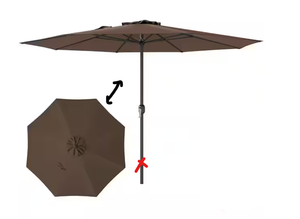 lot 10 image: Clihome 12 ft. L x 8.2 ft. W Coffee Polyester Crank Patio Umbrella with Vent for Outdoor Table Use (Missing Pole)