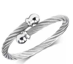 lot 82 image: CHARRIOL Cable Twist Bangle Bracelet in Stainless Steel