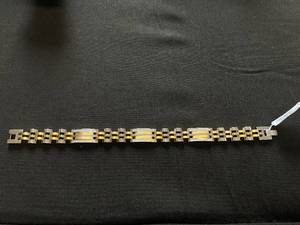 lot 84 image: MCYS Mens Diamond Two-Tone Link Bracelet (12 ct. t.w.) in Stainless Steel and Yellow Ion-Plate