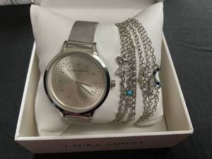 lot 89 image: Laura Ashley Womens Silver Tone Watch & Jewlery Set