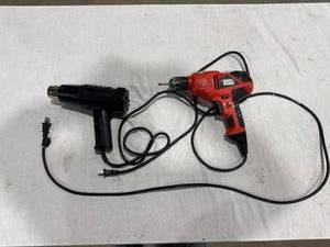 lot 2331 image: Black & Decker Drill & Heat Gun Lot