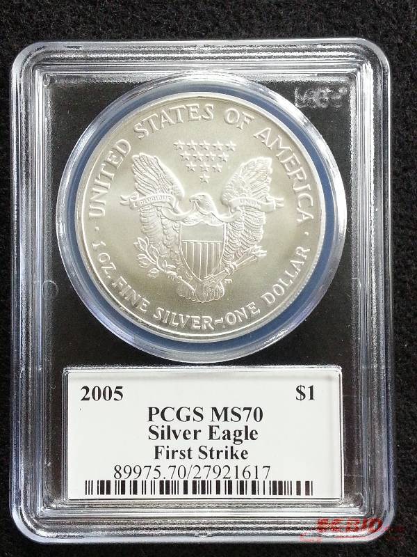 2005 Silver Eagle MS70 FS Mercanti Signed