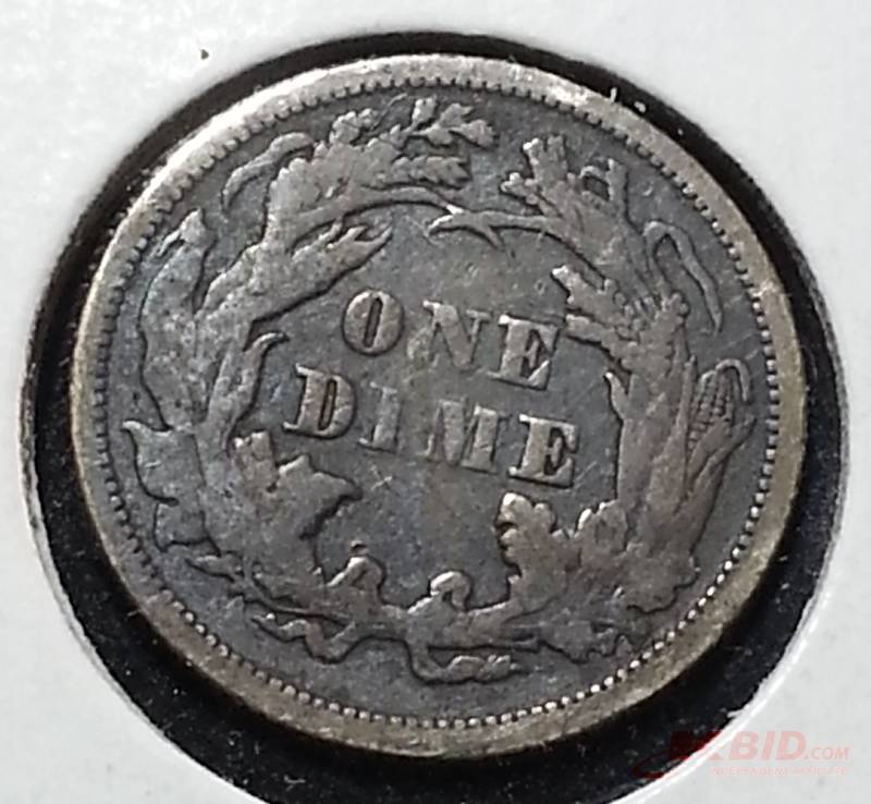 1873 Silver Seated Liberty Dime Variety 5
