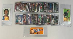 lot 3 image: Misc. Sports Cards In Protective Sleeves (Three Larger Are Reprints)