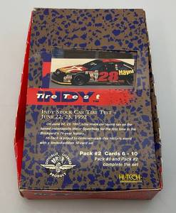 lot 12 image: 1992 Hi-Tech Tire Test Indy Racing Trading Cards (35) Foil Packs In Original Open Box Sealed Packs