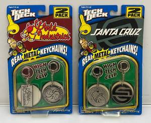lot 30 image: Vintage 1999 Tech Deck High Tech Clip Real Metal Key Chains (New Old Stock)