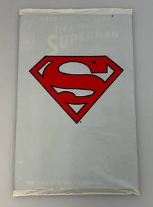 lot 37 image: 1993 SUPERMAN #500 With Removable Translucent Cover And Skybox Bloodlines Trading Card (Factory Sealed)