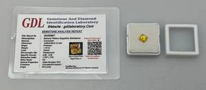 lot 39 image: Relisted Do To No Show GDL Laboratory Yellow Sapphire 1.75 Ct. Princess Cut With Card (Laboratory Grown) In Protective Case