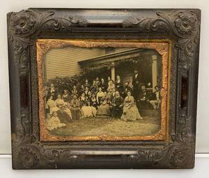 lot 71 image: Antique Tintype Photo In Antique Bakelite Frame (Small Crack In Glass)