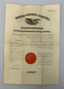 lot 73 image: Dated 1900 United States Department Of State Safe Passage Document Signed By John Hay (Personal Secretary Of Abraham Lincoln)