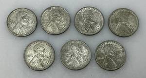 lot 92 image: 1943 D Steel Wheat Pennies