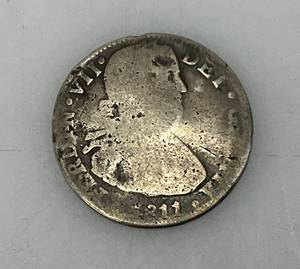 lot 96 image: 1811 SILVER Mexico 2 Reales Coin