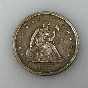 lot 98 image: US 1875 -S Twenty Cent Piece