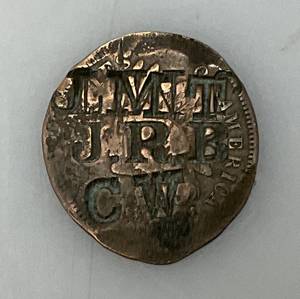 lot 106 image: Very Old CIVIL WAR Coin Stamped With Soldiers Initials