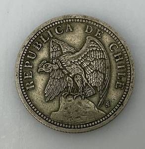 lot 108 image: 1933 Chile 1 One Peso Coin (Looks To Be high grade condition)