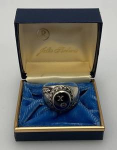 Antique Solid STERLING Oval Masonic Ring With Case 14.83 Grams Overall