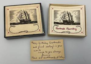 lot 183 image: Vintage Collectible Book Plates With Note In Original Box