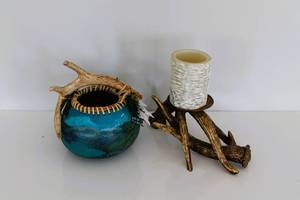 lot 60 image: Antler Decor Pieces