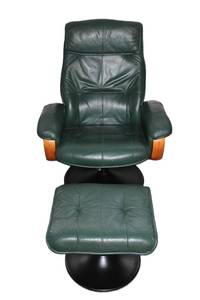 lot 94 image: Leather Recliner & Ottoman