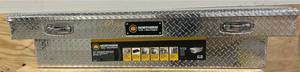 lot 3 image: Northern Tool  Equipment Crossover Truck Toolbox with Removable Tray, 69in. x 20in. x 13in., Aluminum, Diamond Plate, Pull Handle Latches #41897 Msrp $409.99