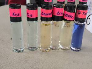 Lot of (6) Roll-On Perfumes - R. Kiss (x2), R. Crush (x2), Eat It Raw (x1), Issy Miyake (x1)