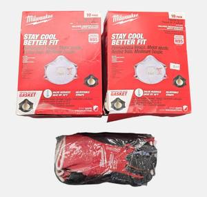 lot 12 image: Milwaukee Overstock Respirators and Gloves