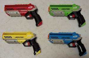 lot 24 image: Nerf  Laser Strike 4 Pack (View Photos for more Details)