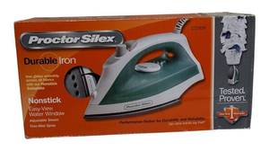 lot 55 image: Ironing set including an ironing board and an iron.