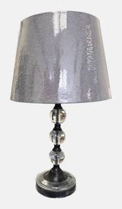 lot 56 image: Hampton Bay Table Lamp with Black and Crystal Faceted Balls.