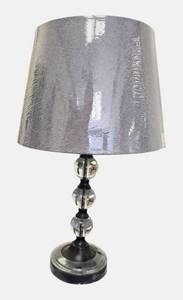 Hampton Bay Table Lamp with Black and Crystal Faceted Balls.