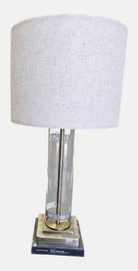lot 58 image: Hampton Bay Harper Glass Minimalist Table Lamp.