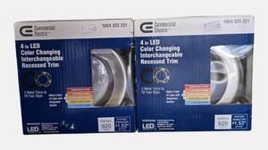 lot 66 image: Handymans Lot Commercial Electric 4in LED Color Changing Interchangeable Recessed Trim