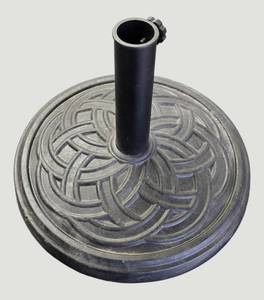 lot 90 image: Brush bronze patio umbrella holder Its 17.5 round base features a 2.5 pole holder,