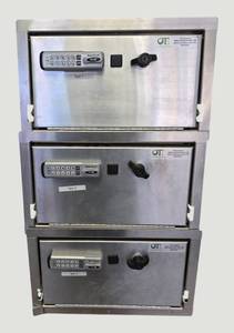 Three RegulatoR, Keyless Locking COMPX refrigerator safes with ambulance keys.