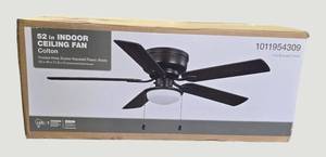 lot 101 image: 52 Indoor Ceiling Fan Flat Bronze Finsh