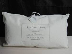 lot 4 image: Firm 700 Fill Power Luxury White Duck Down Machine Washable White Bed Pillow - King  BOKSER HOME