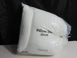 lot 26 image: 2 Pack Down Alternative Throw Pillow Insert - 26 x 26 Euro - White BOKSER HOME