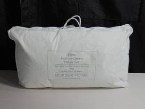 lot 33 image: 2 Pack Firm White Duck Feather & Down Bed Pillow King  BOKSER HOME